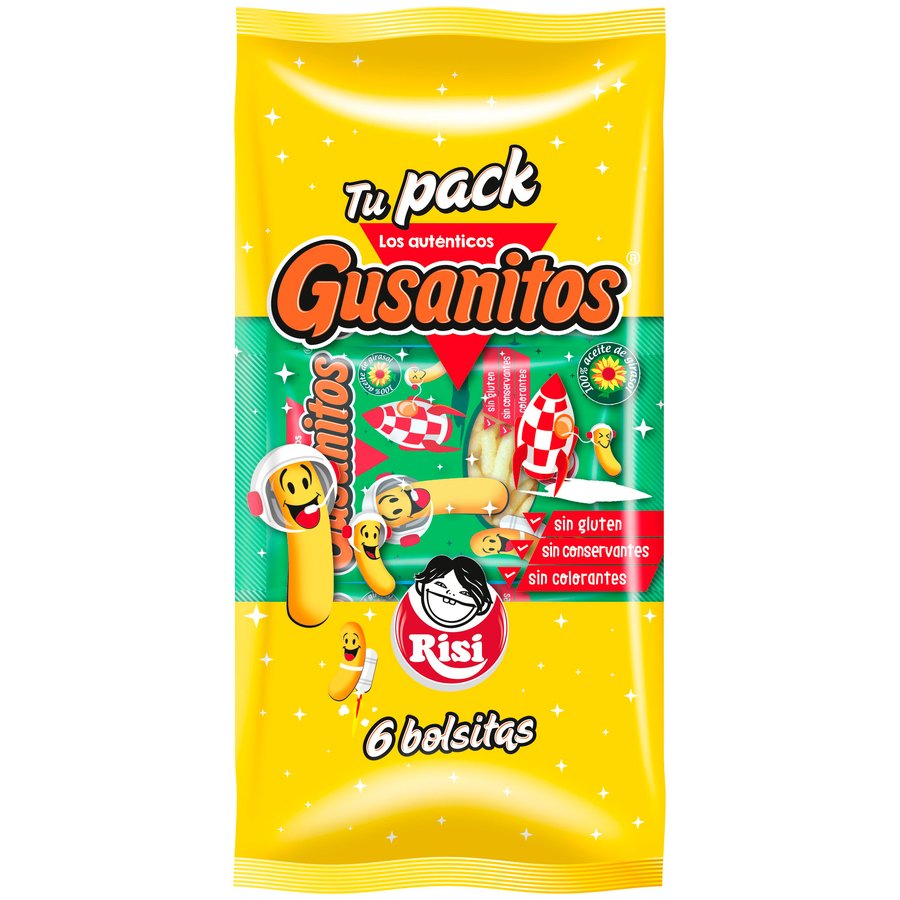 Aperitivos Gusanitos RISI 6 bolsitas 108 g
