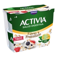 Bifidus ACTIVIA DANONE Frutos Rojos y Cereales 4x115 g