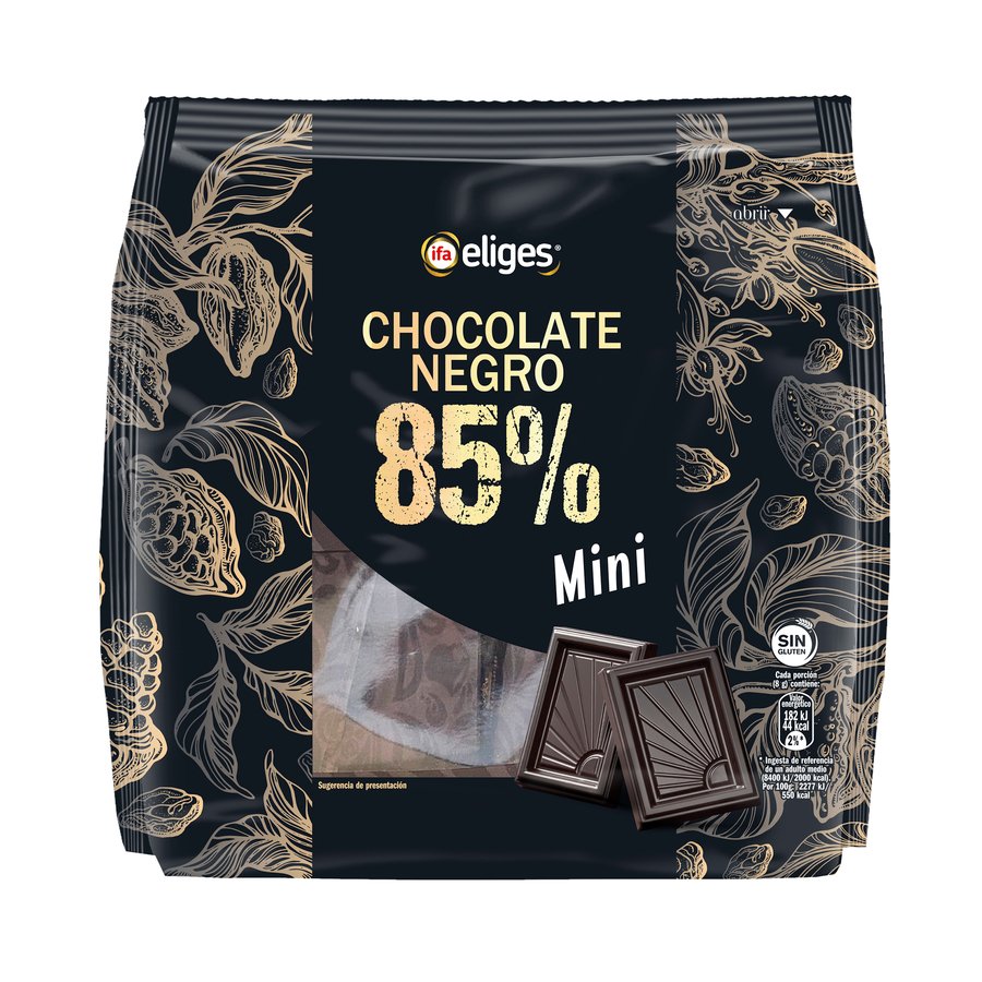 Chocolate negro mini IFA ELIGES 85% bolsa 200 g