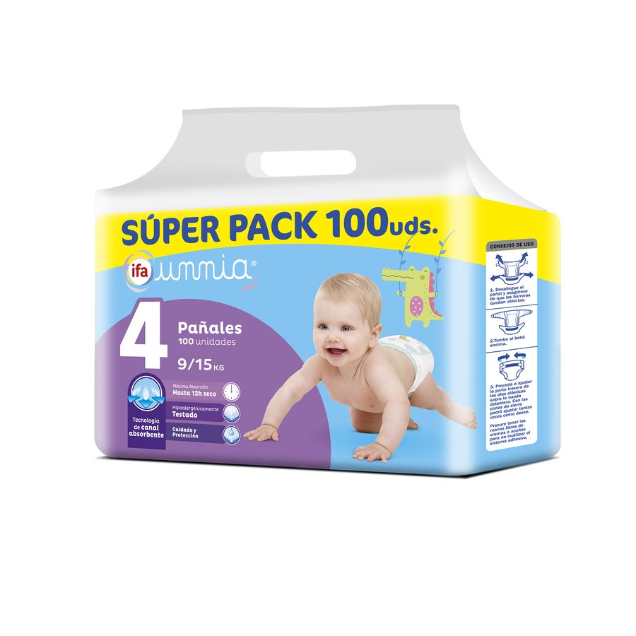 Pañal IFA UNNIA talla 4 9-15kg 100 unidades