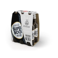 Cerveza negra sin alcohol SUPER BOCK botellín  pack 6x33 cl