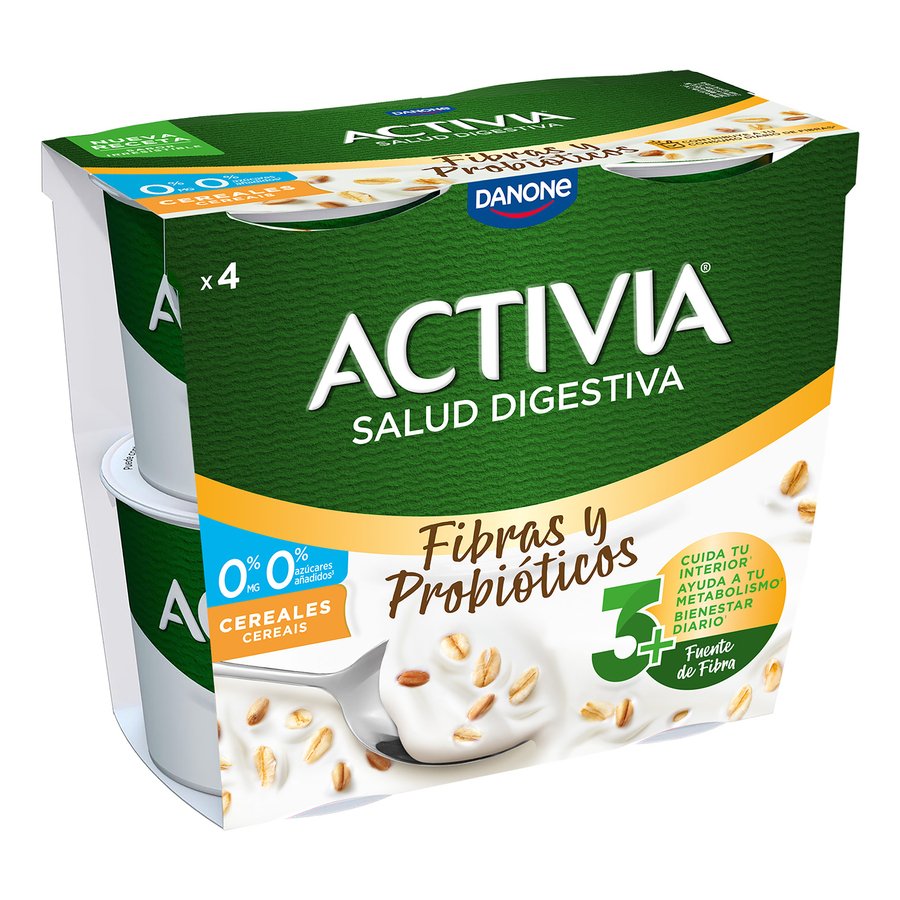 Bífidus ACTIVIA DANONE cereales 0% pack 4x115 g