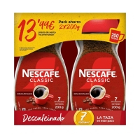 Café soluble NESCAFE descafeinado pack 2 x 200 g