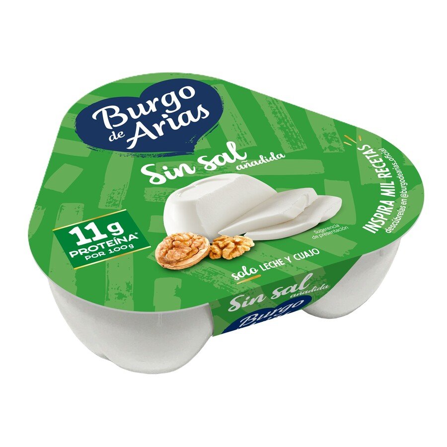 Queso BURGO DE ARIAS mini sin sal pack 3x72 g
