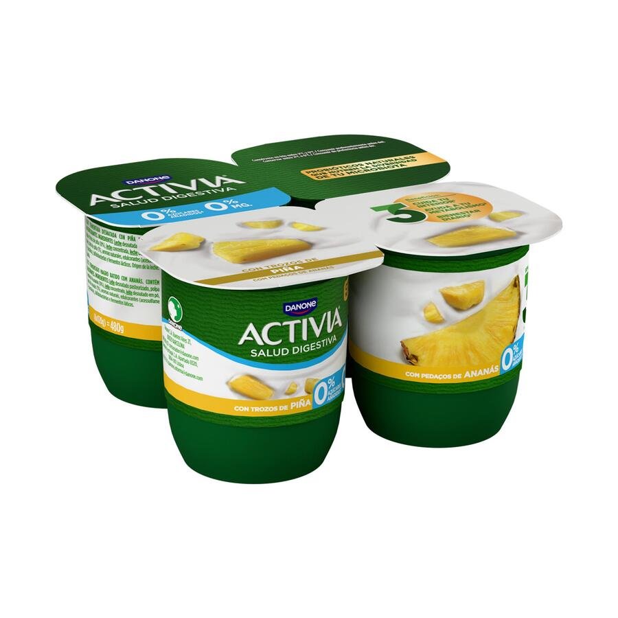 Bífidus ACTIVIA DANONE con piña 0% pack 4x120 g