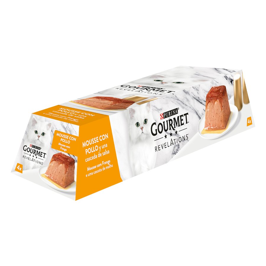 Alimento gato PURINA GOURMET Revelations mousse pollo 4x57 g