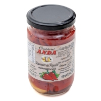 Pimientos piquillo trozos ANDA frasco 225 g pne