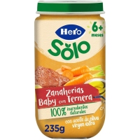 Alimento infantil HERO SOLO ternera zanahoria tarrito 235 g