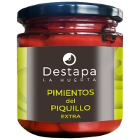 Pimientos piquillo enteros DESTAPA LA HUERTA Extra frasco 260 g pne.