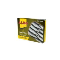 Sardinillas en aceite oliva virgen extra ALBO 8/12 105 g pn.