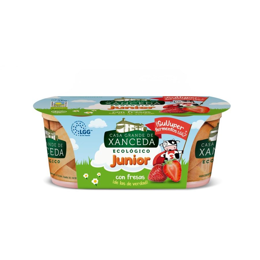 Leche fermentada CASA GRANDE DE XANCEDA Junior ecológica con fresas 2x125 g CASA GRANDE XANCEDA