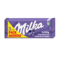 Chocolate con leche MILKA pack 3x90 g