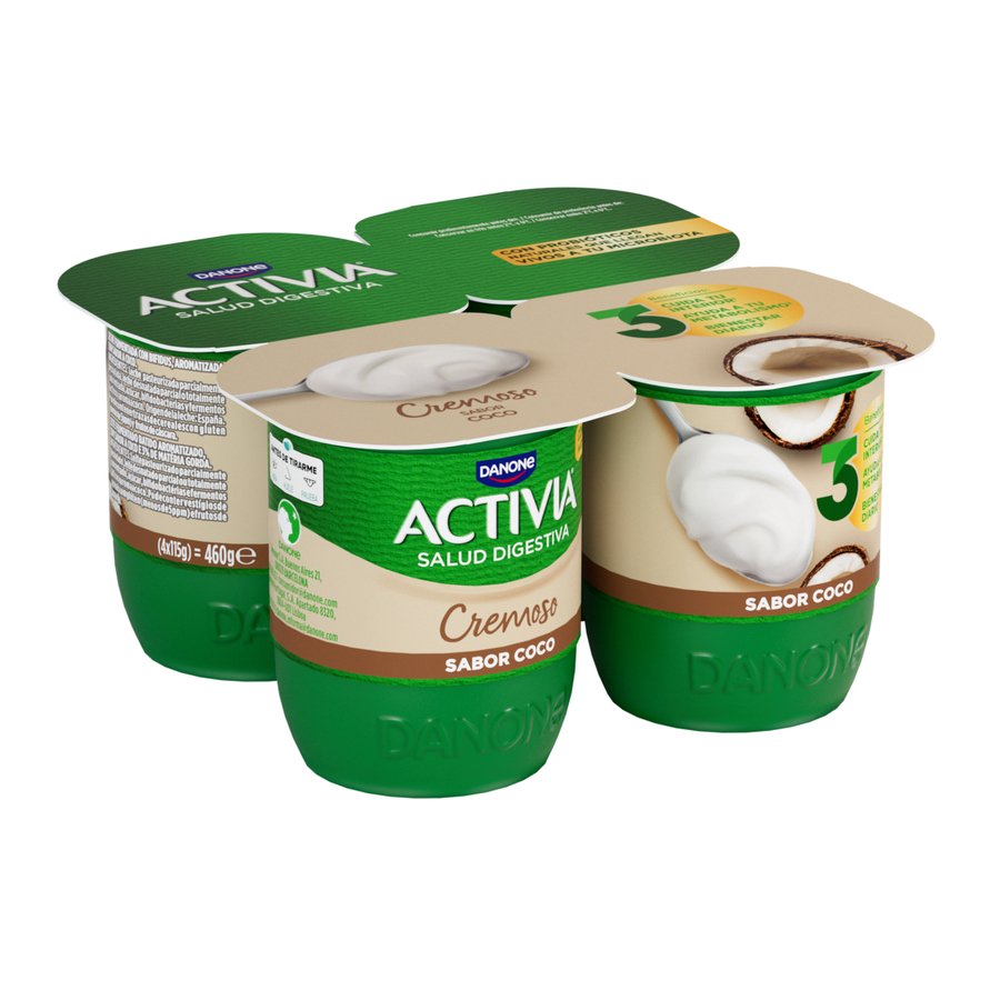 Bífidus ACTIVIA DANONE cremoso coco lote 4x115 g