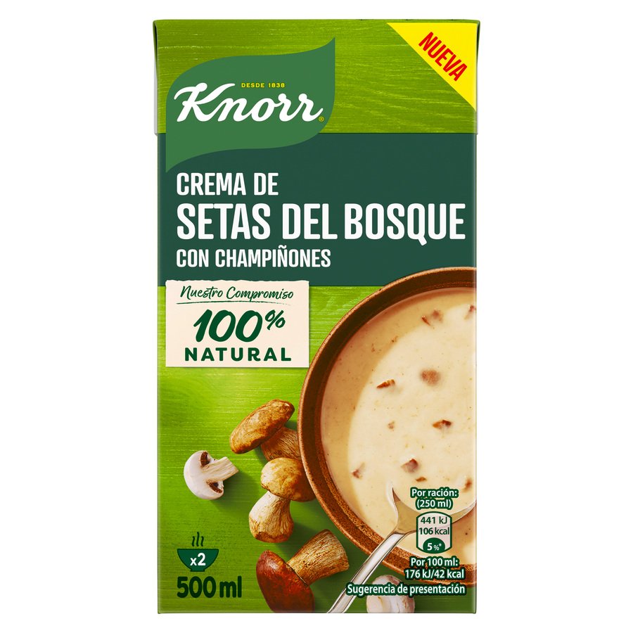 Crema KNORR setas bosque y champiñones 500 ml