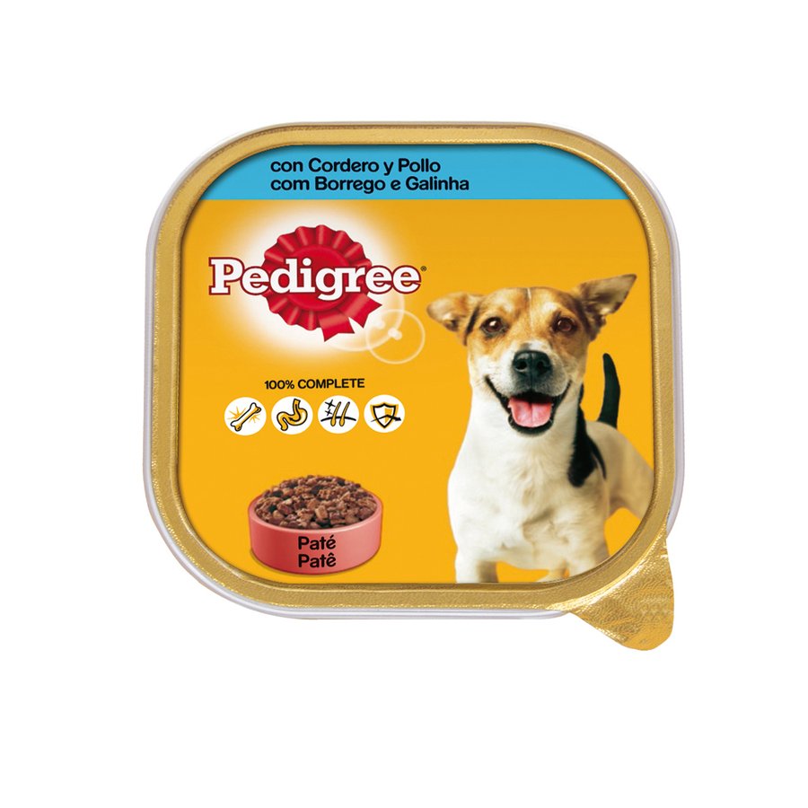 Alimento perro PEDIGREE paté cordero-pollo 300 g