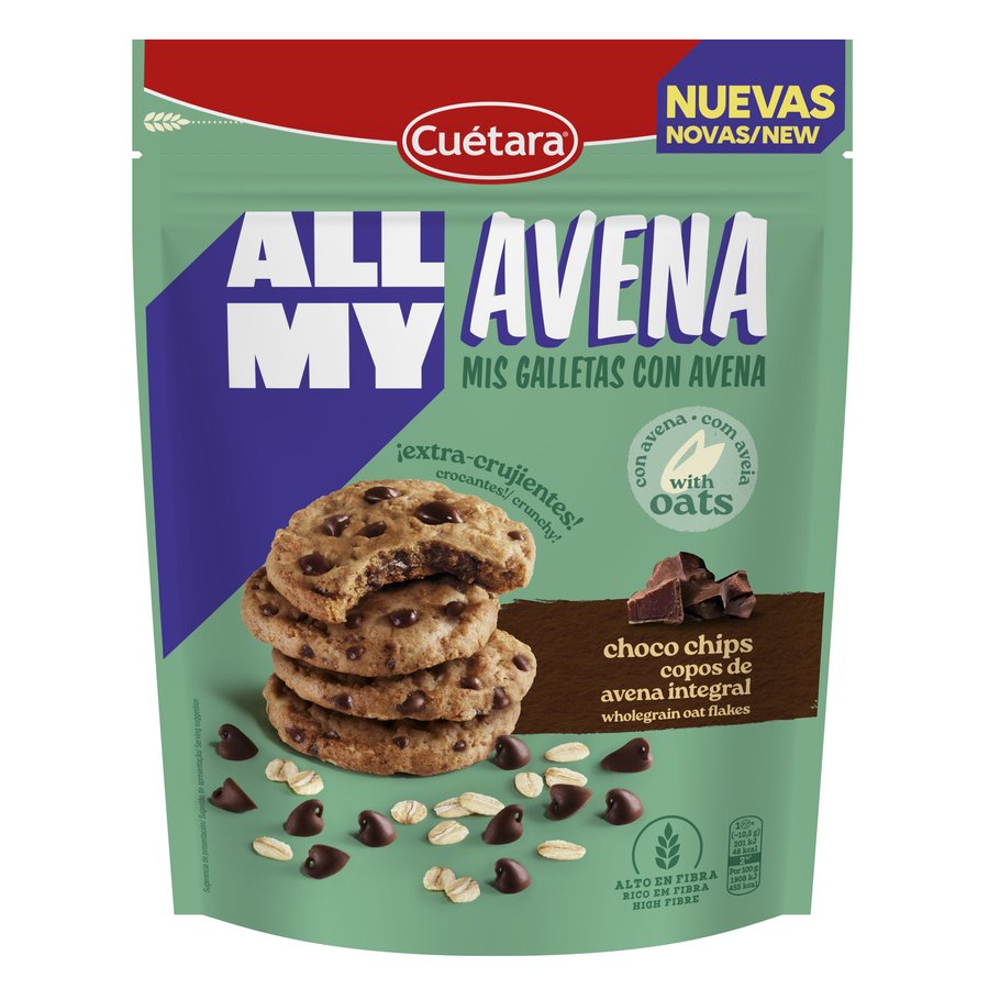 Galletas CUETARA All My Avena choco chips 160 g