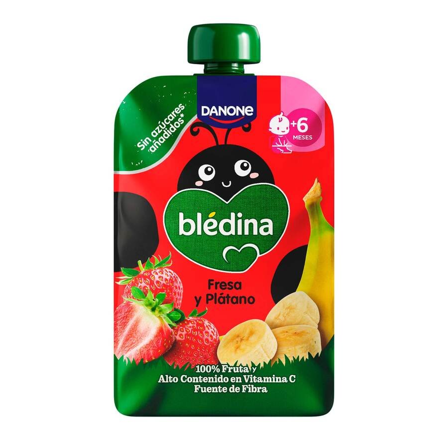 Alimento infantil BLEDINA plátano-fresa pouch 100 g
