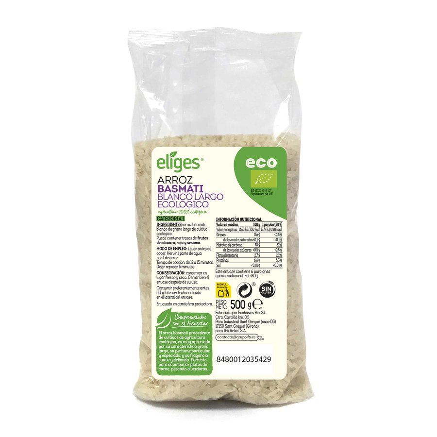 Arroz basmati largo ECO ELIGES 500 g