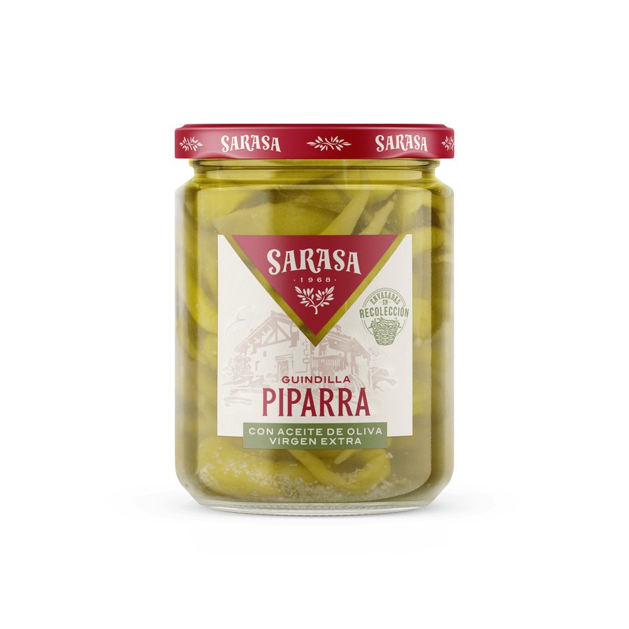 Guindilla piparra SARASA con aceite de oliva virgen extra 190 g pne.