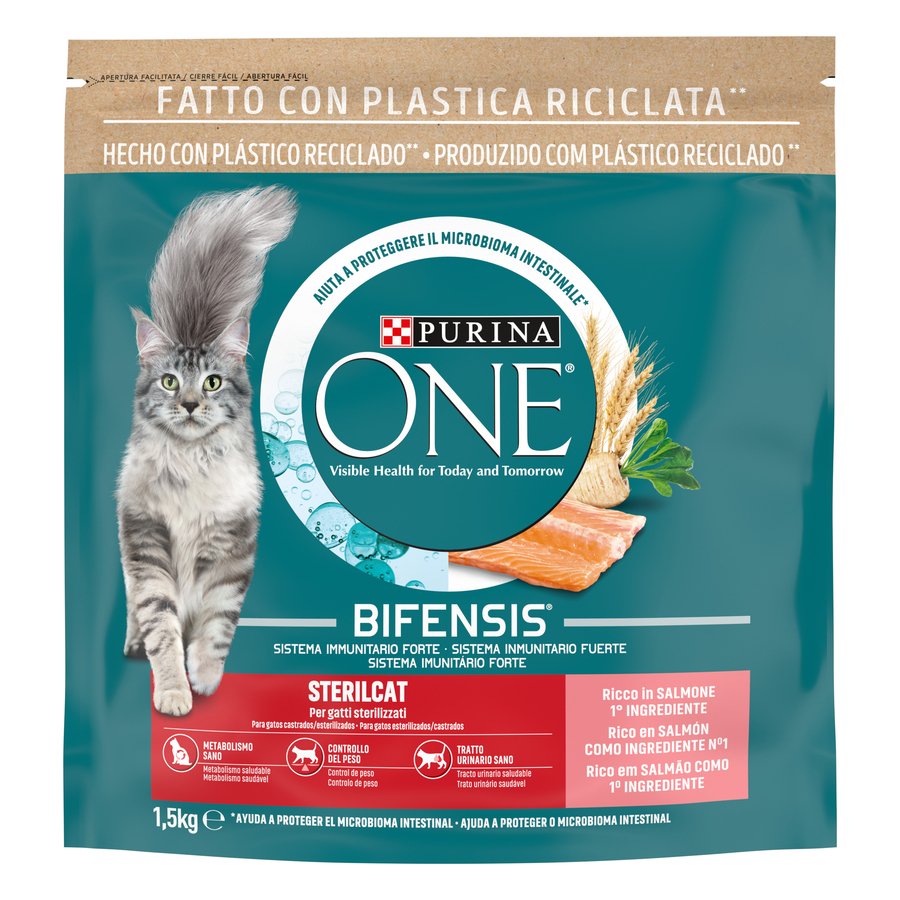 Alimento gato PURINA ONE esterilizado salmón 1,5 kg