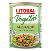 Garbanzos con espinacas LITORAL lata 425 g pn.
