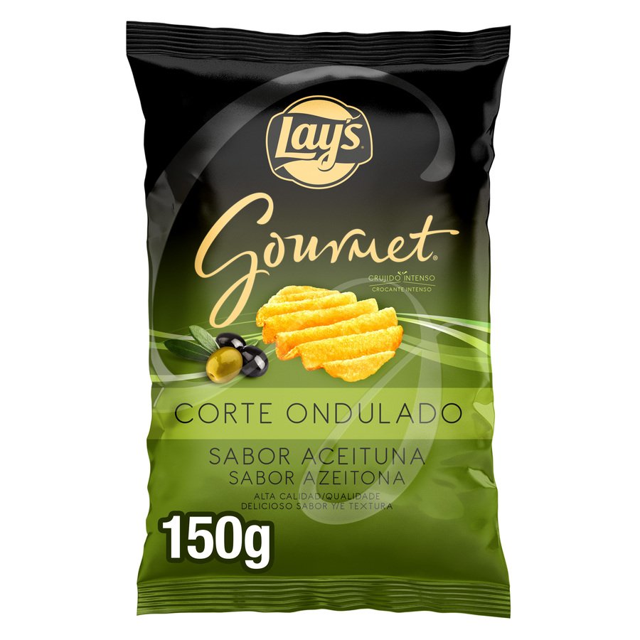 Patatas fritas LAY'S Gourmet corte ondulado sabor aceituna 150 g