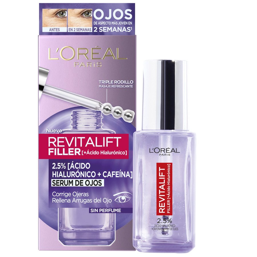 Sérum de ojos ácido hialurónico + cafeína Revitalift Filler LOREAL 20 ml