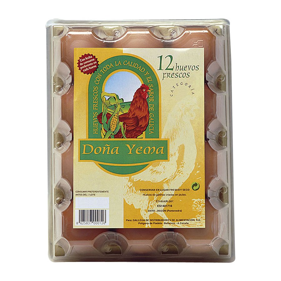 Huevos DOÑA YEMA L (63-73 g) 12 unidades retráctil