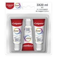 Dentífrico COLGATE Total Orixinal kit viaxe 3x20 ml
