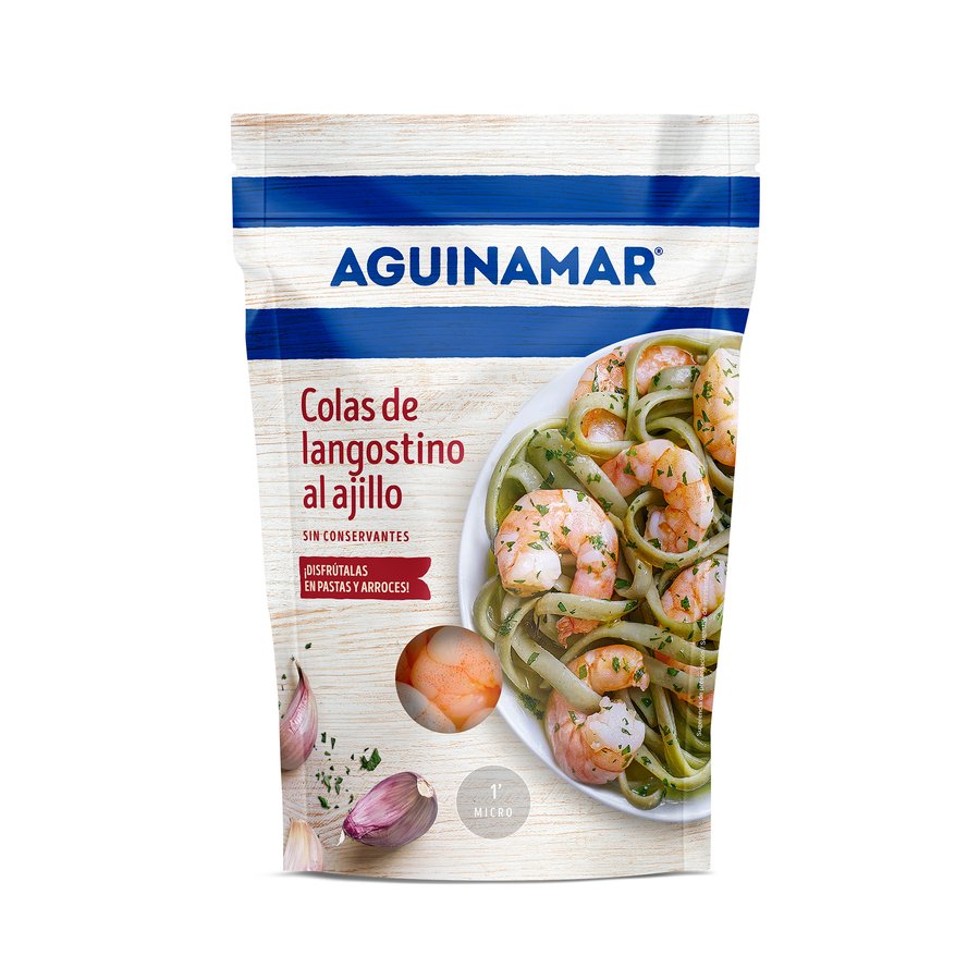 Colas langostinos AGUINAMAR ajillo refrigerados 105 g