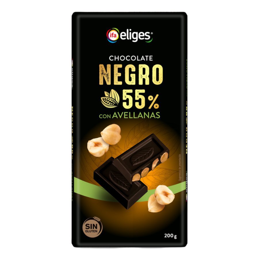 Chocolate negro IFA ELIGES con avellanas 200 g