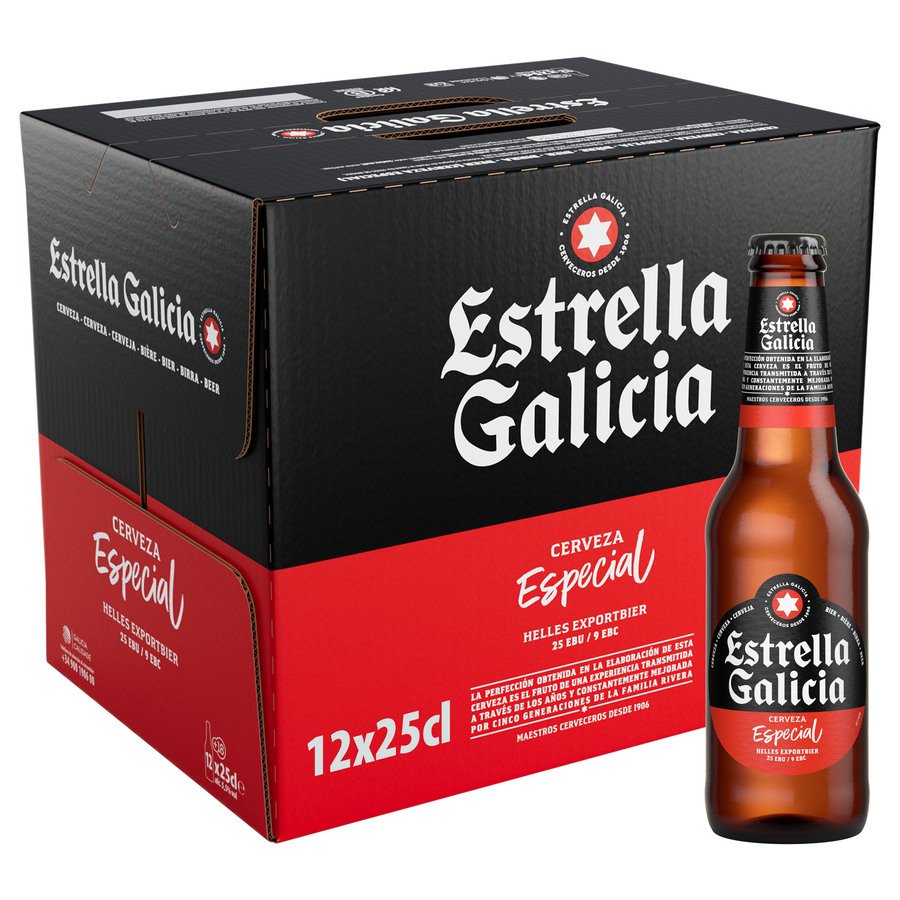 Imagen de Cerveza ESTRELLA GALICIA botellín pack 12x25 cl