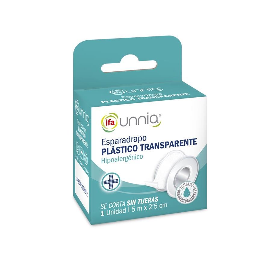 Esparadrapo plástico transparente hipoalergénico IFA UNNIA
