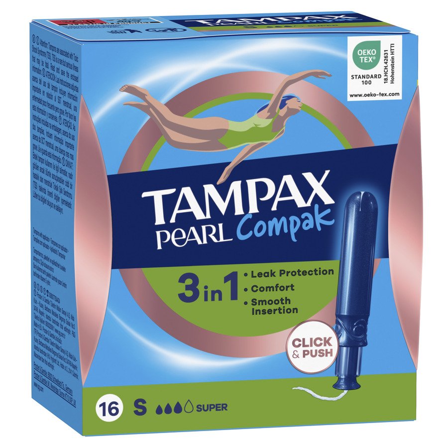 Tampones TAMPAX Compak Pearl Súper 16 unidades