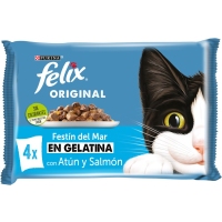 Alimento gato FELIX orixinal selección peixes xelatina 4x85 g