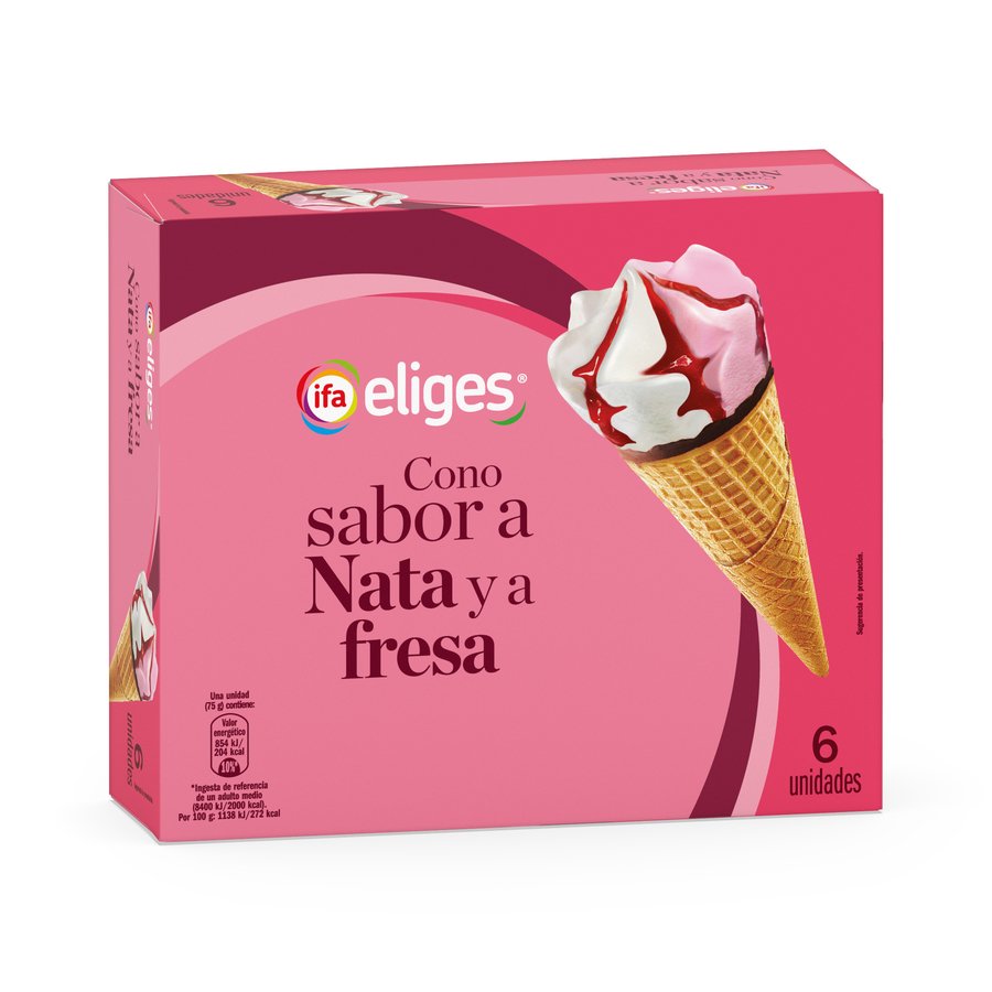 Imagen de Helado cono nata y fresa IFA ELIGES 6x75 g