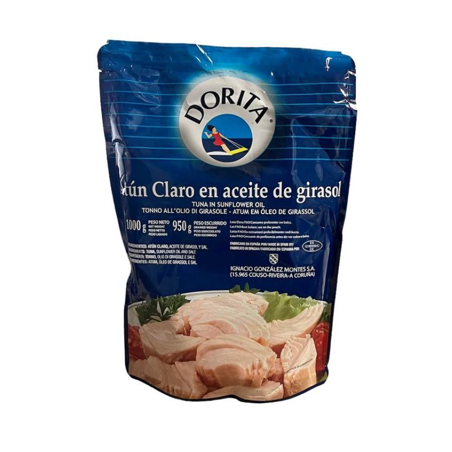 Atún claro en aceite vegetal DORITA bolsa 1 kg pn.