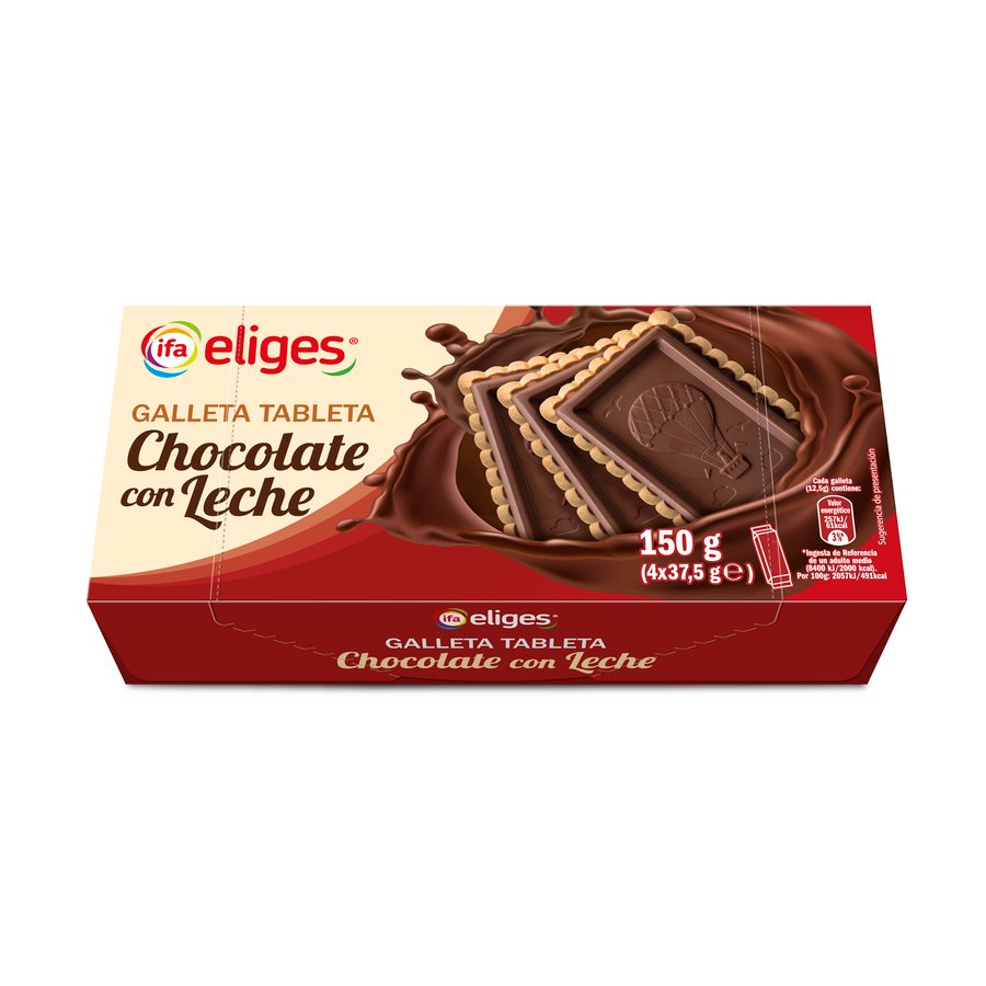 Galletas tableta chocolate con leche IFA ELIGES 150 g