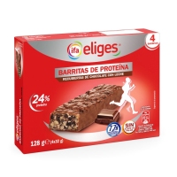 Barriñas de proteína IFA ELIGES recuberta de choco leite 4 unidades 128 g