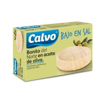 Bonito del norte en aceite de oliva CALVO bajo en sal lata 111 g pn.