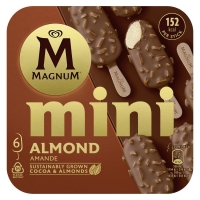 Helado bombón mini MAGNUM almendras 6 unidades 266 g