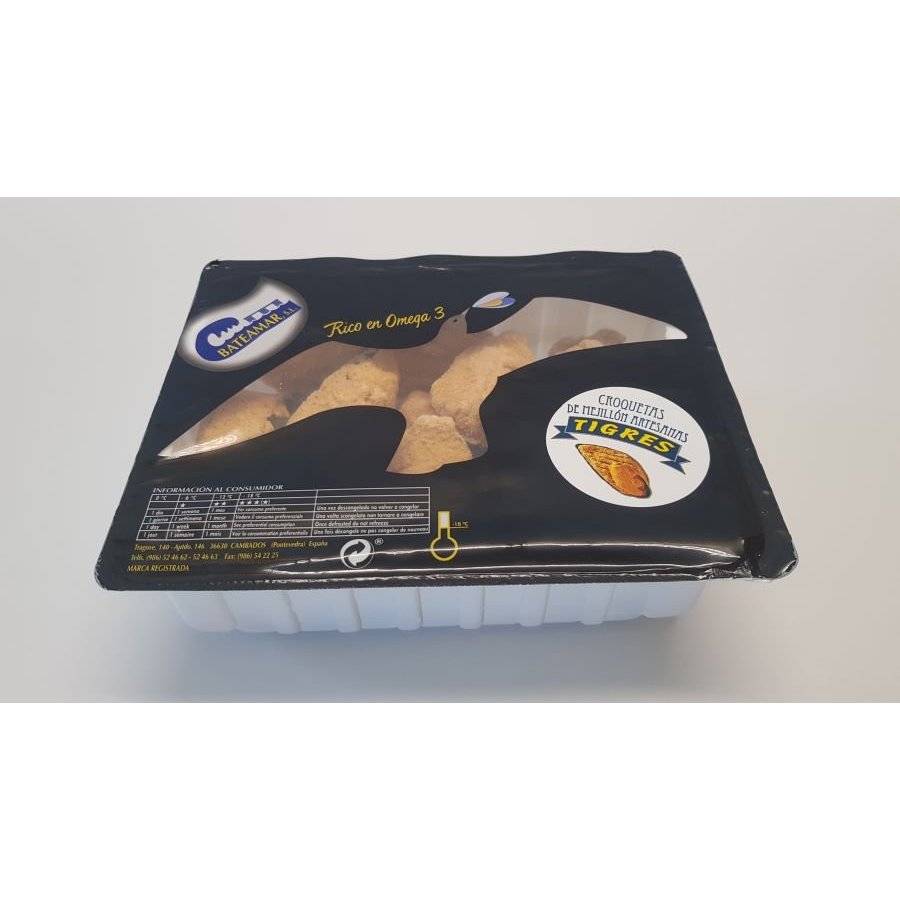 Mejillón tigre congelado BATEAMAR bandeja 450 g pn.