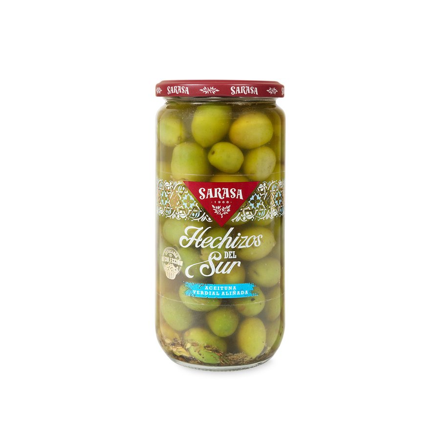 Aceituna aliñada SARASA Hechizos del Sur frasco 400 g pne.