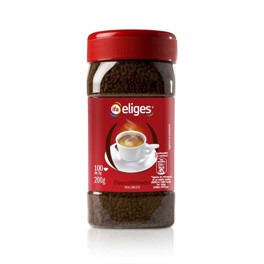 Café soluble IFA ELIGES descafeinado frasco 200 g