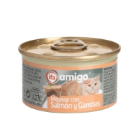 Alimento gato mousse con salmón y gambas IFA AMIGO 85 g
