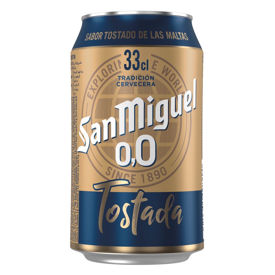 Cerveza SAN MIGUEL Tostada 0,0% lata 33 cl