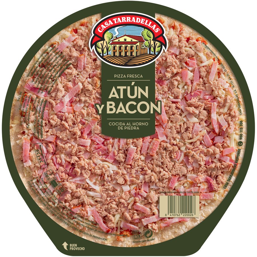 Pizza fresca TARRADELLAS atún y bacon 405 g