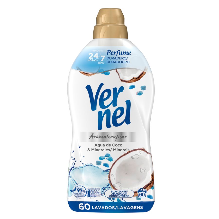 Suavizante concentrado VERNEL Agua de Coco 60 lavados 1,08 l