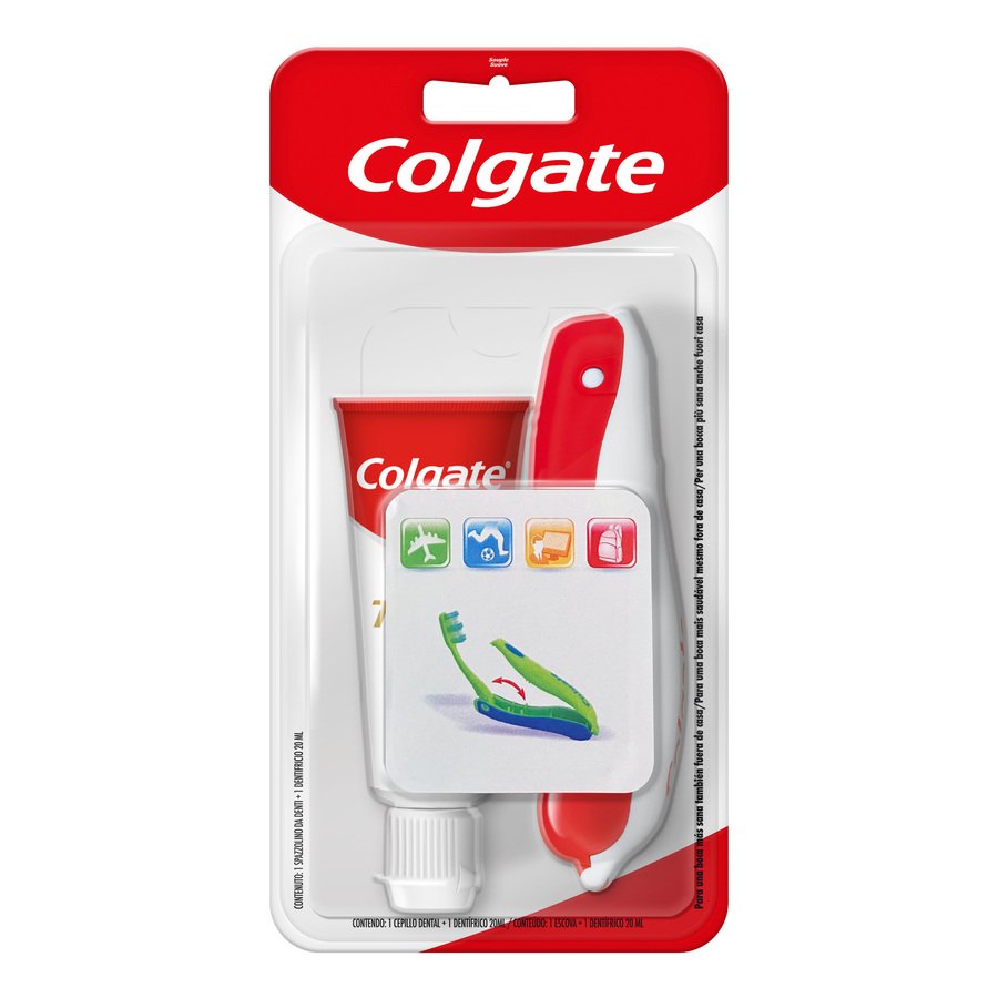 Kit dental viaje COLGATE cepillo+pasta 20 ml