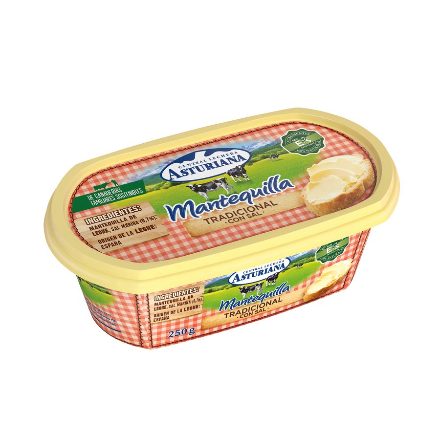 Mantequilla ASTURIANA Tradicional con sal tarrina 250 g